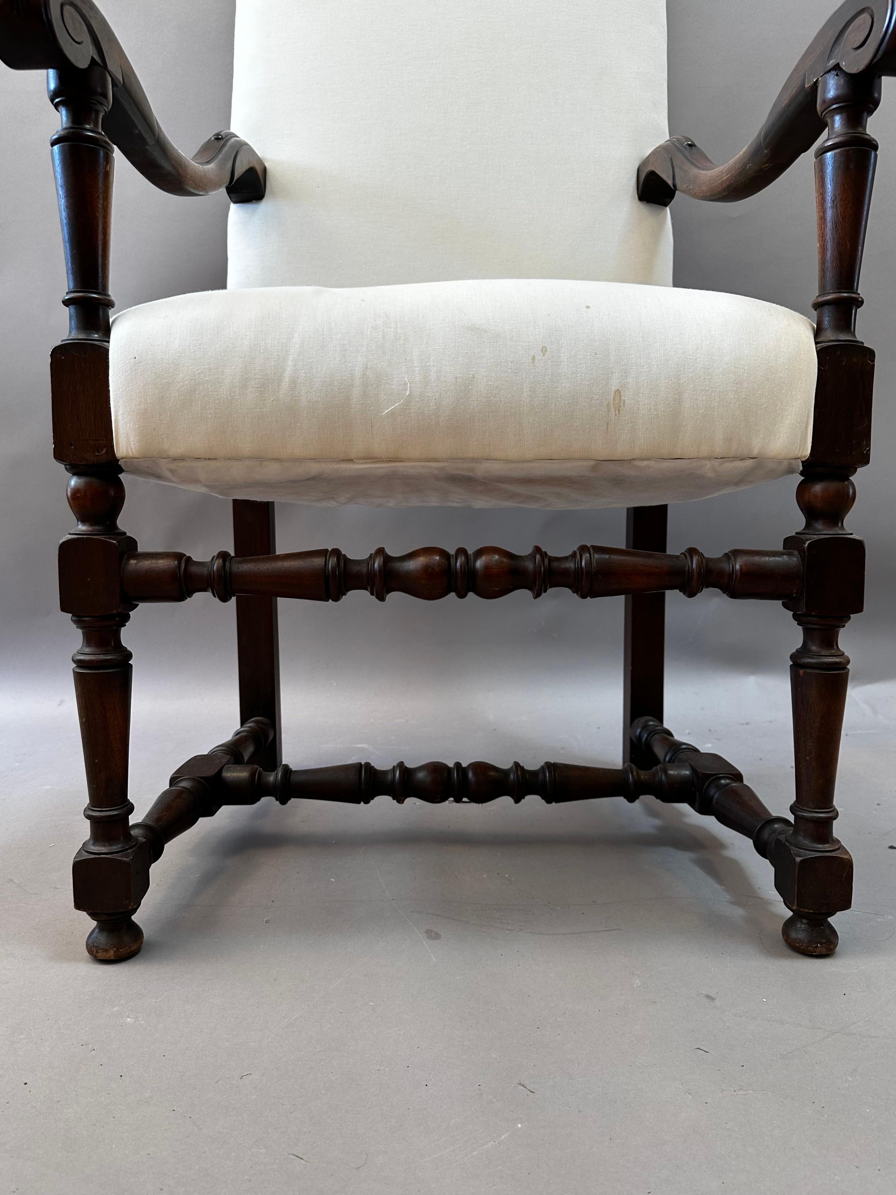French Pair of Louis XIV Period 17th Century Armchairs For Sale