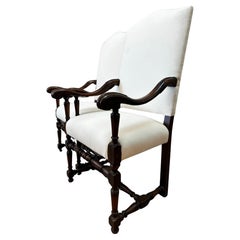 Pair of Oversized Painted Louis XVI Arm Chairs For Sale at 1stDibs