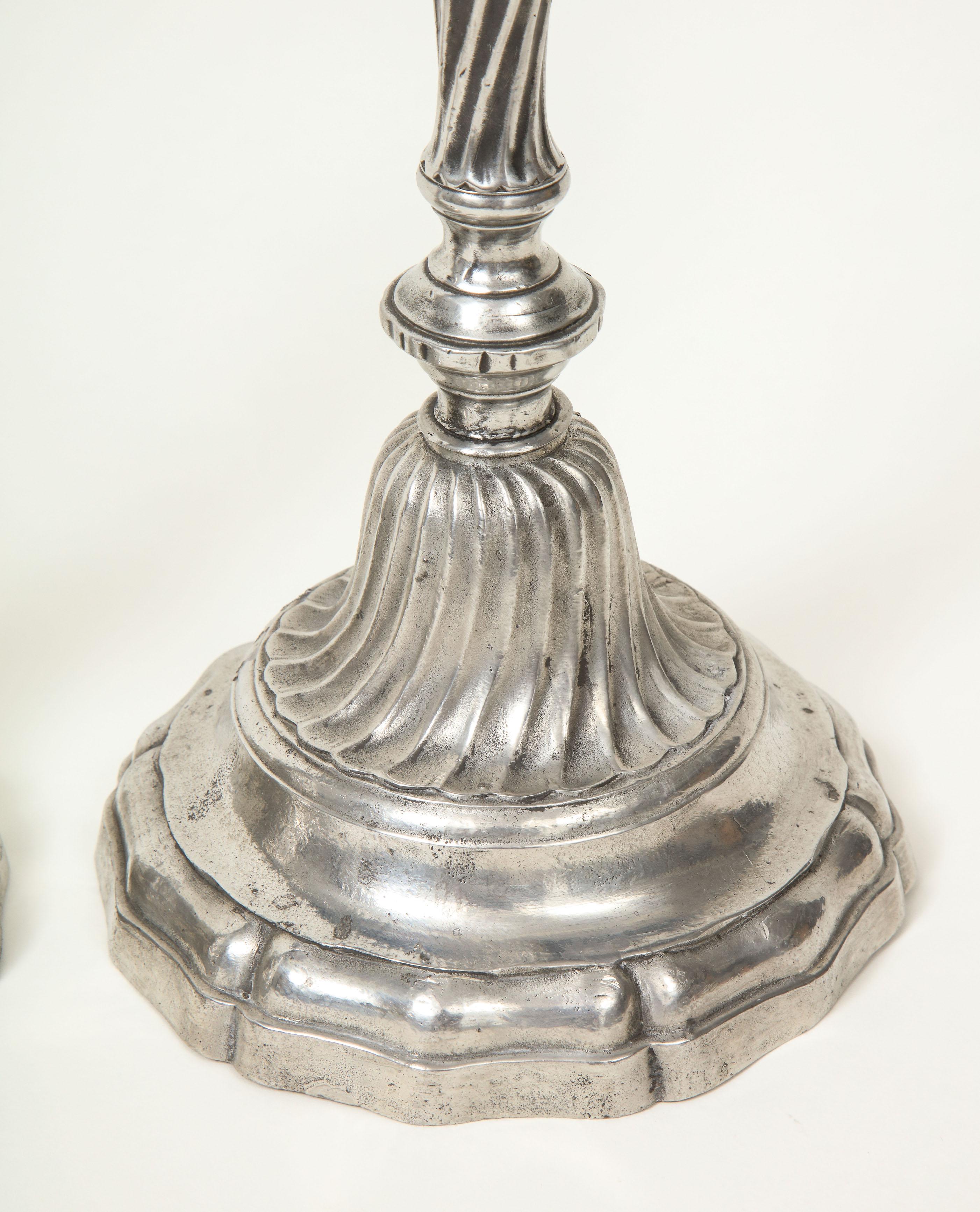 antique pewter candle holder