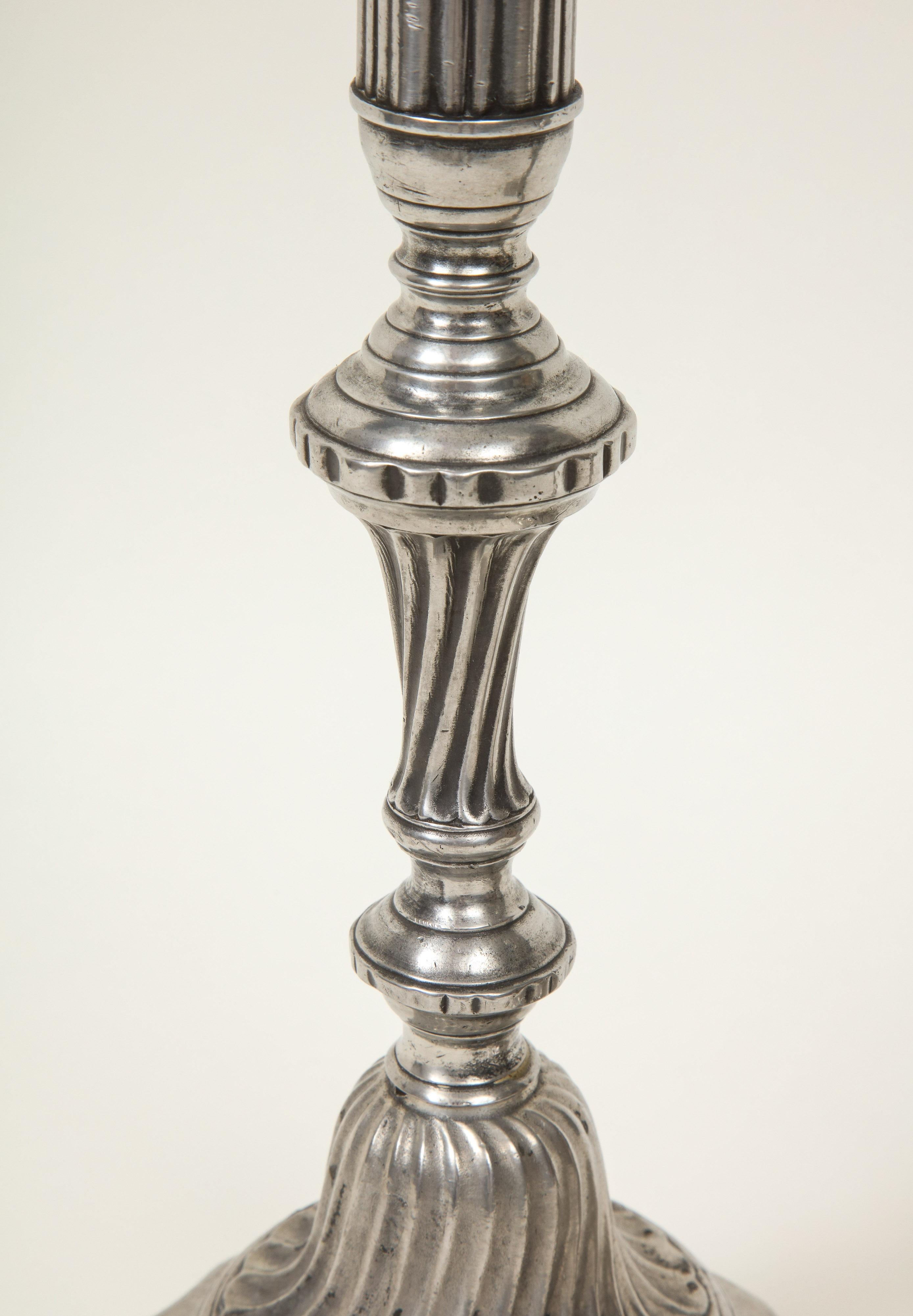 pewter candlesticks vintage