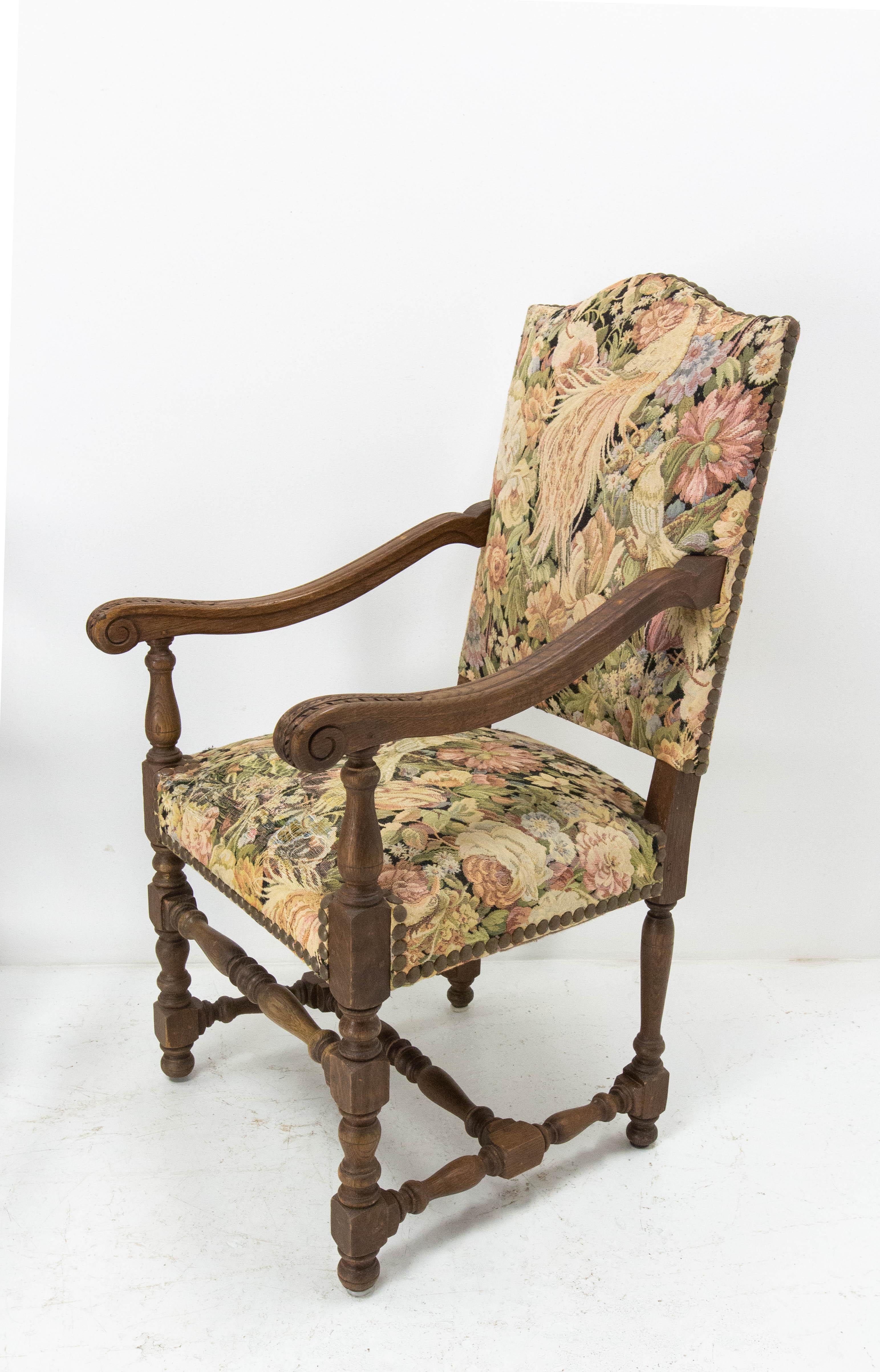 Pair of Louis XIV Revival Armchairs French, Late 19th Century to Recover For Sale 1