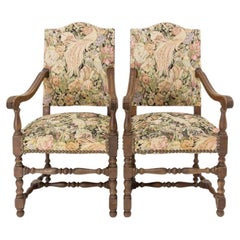 Pair of Louis XIV Revival Armchairs French, Late 19th Century to Recover