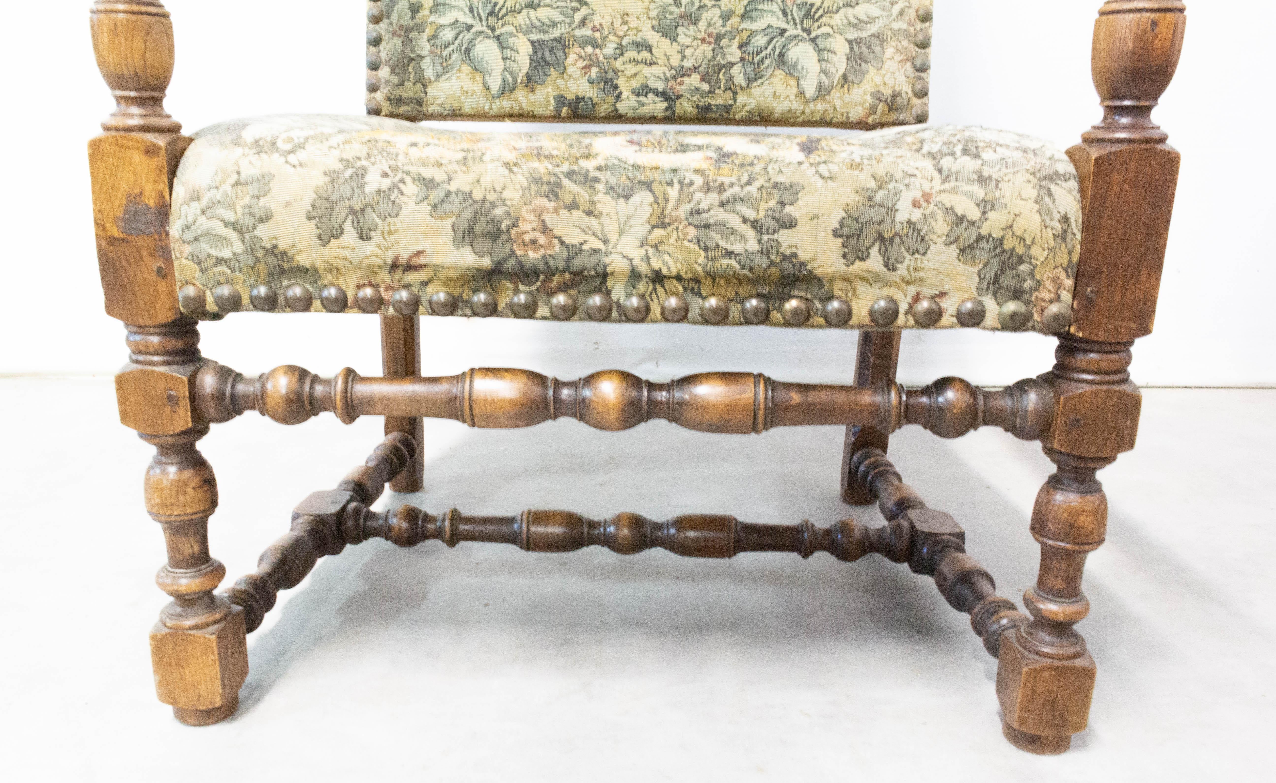 Pair of Louis XIV Revival Armchairs French, Midcentury to Be Re-Upholstered 6