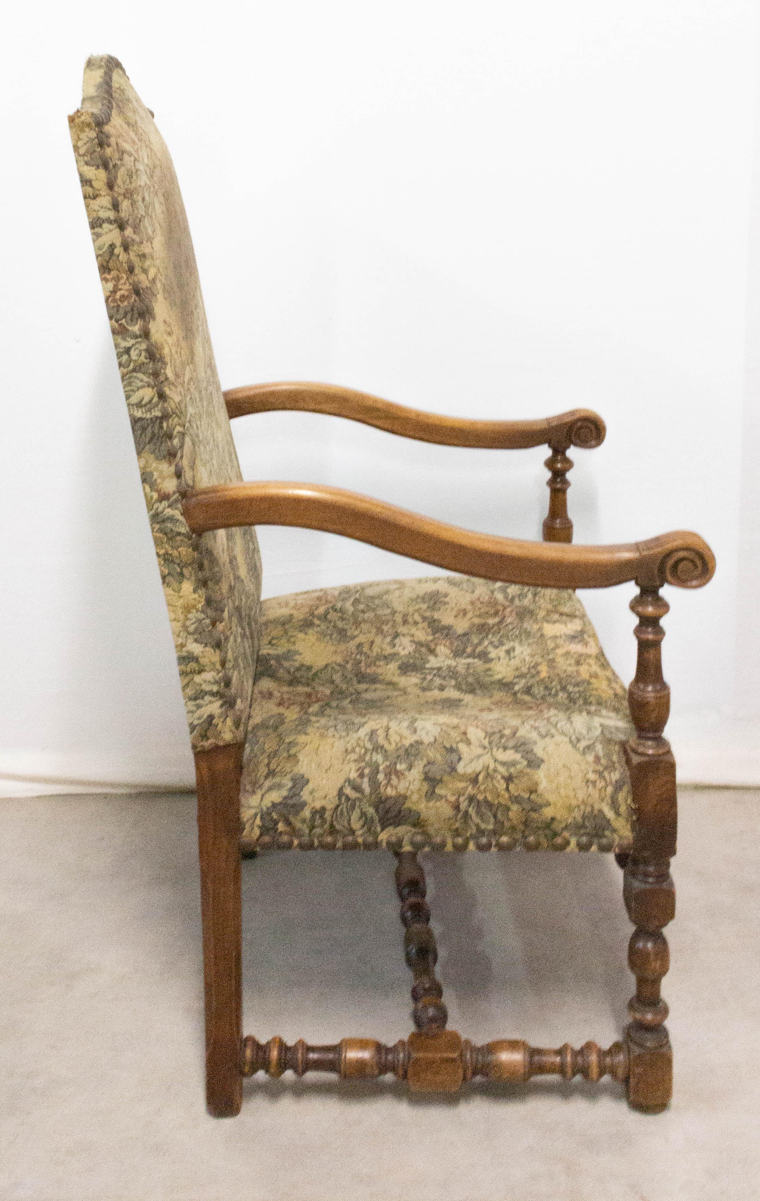 Pair of Louis XIV Revival Armchairs French, Midcentury to Be Re-Upholstered 2
