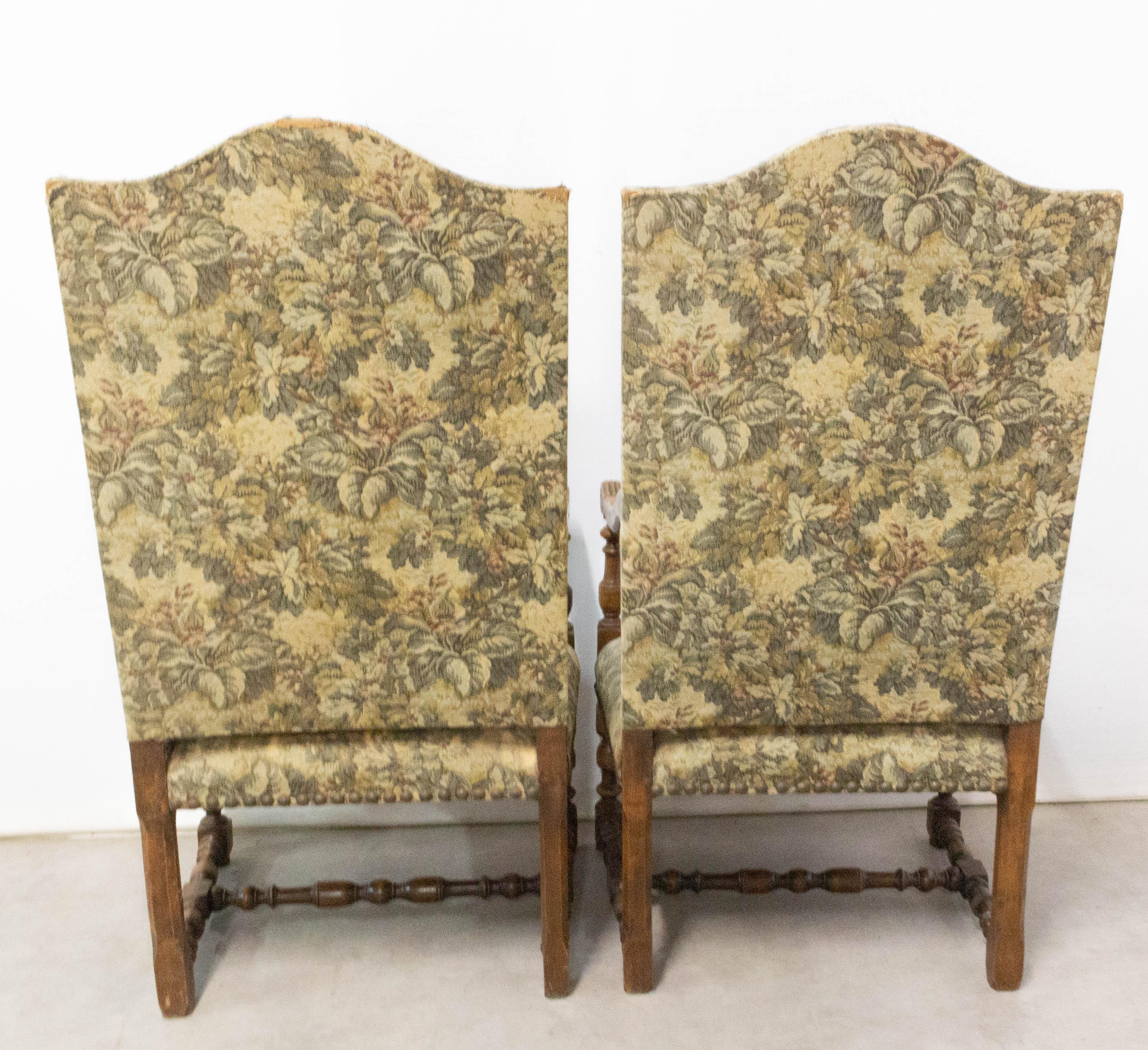 Pair of Louis XIV Revival Armchairs French, Midcentury to Be Re-Upholstered 3