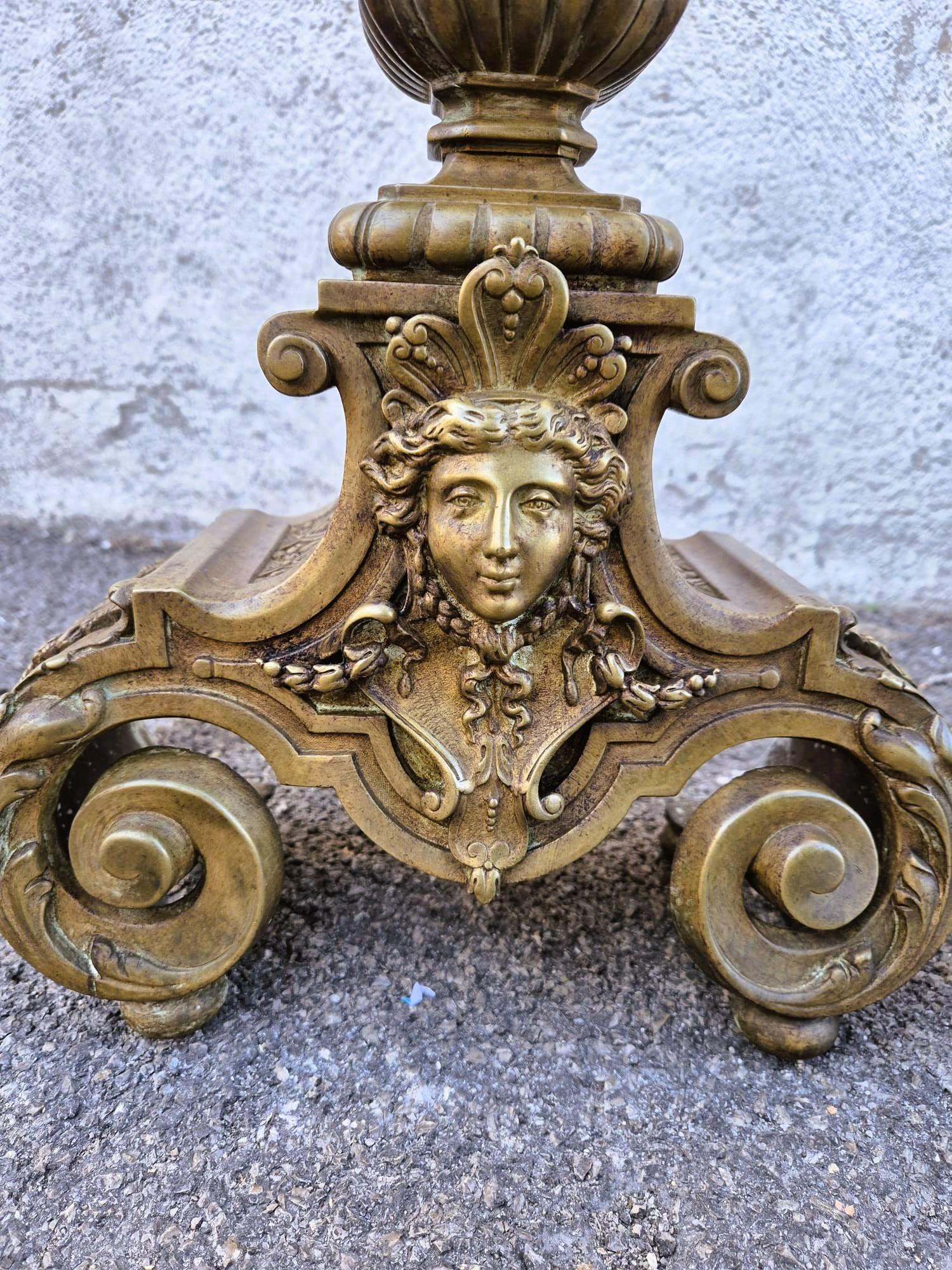 Coppia di androni in bronzo e ferro in stile Luigi XIV, XIX secolo in vendita 2