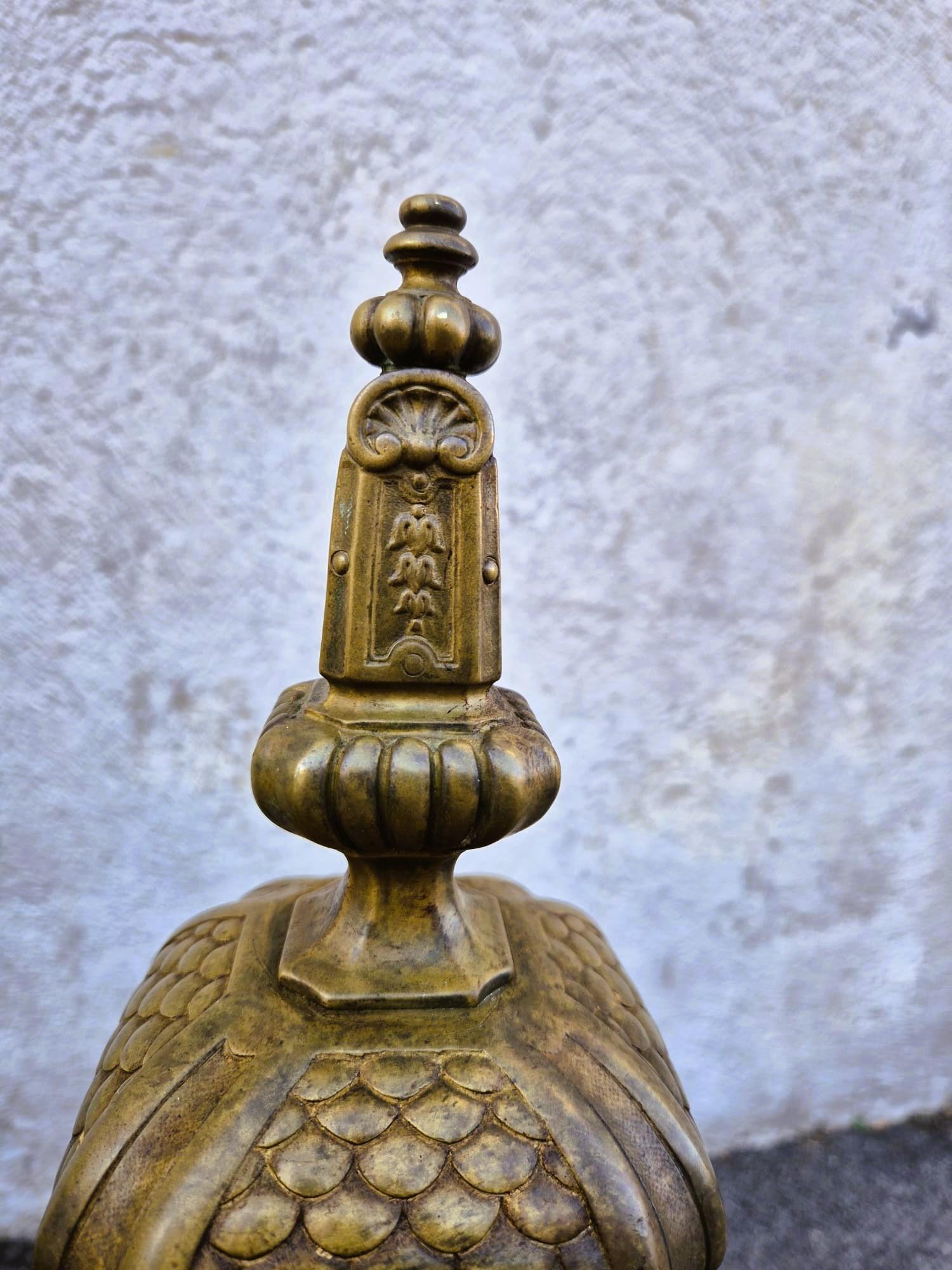 Coppia di androni in bronzo e ferro in stile Luigi XIV, XIX secolo in vendita 4