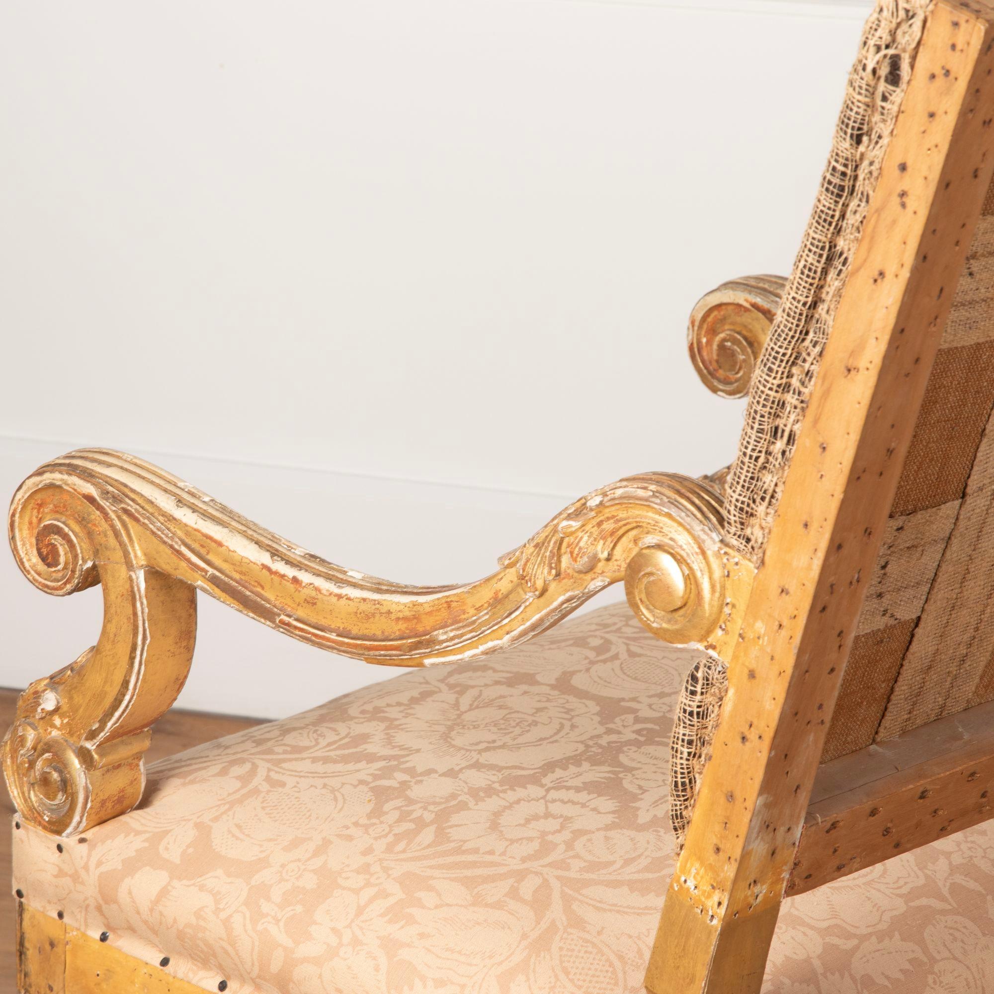 Pair of Louis XIV Style Giltwood Armchairs For Sale 5