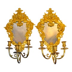 Pair of Louis XIV Style Mirrored Sconces