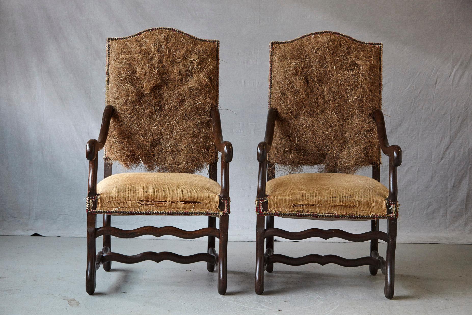 French Pair of Louis XIV Style Os de Mouton Fauteuils Styled by Michael Trapp
