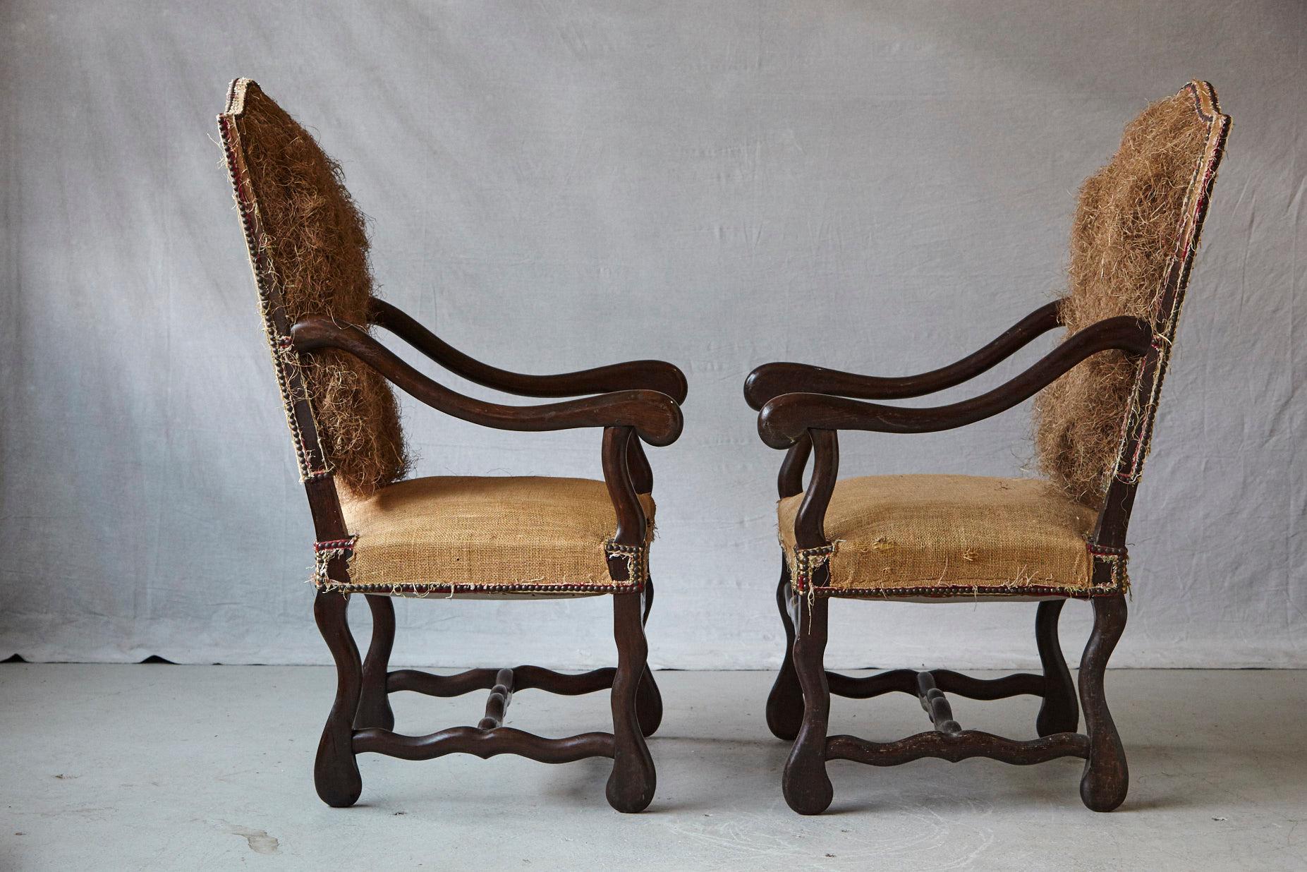 Pair of Louis XIV Style Os de Mouton Fauteuils Styled by Michael Trapp In Good Condition In Pau, FR