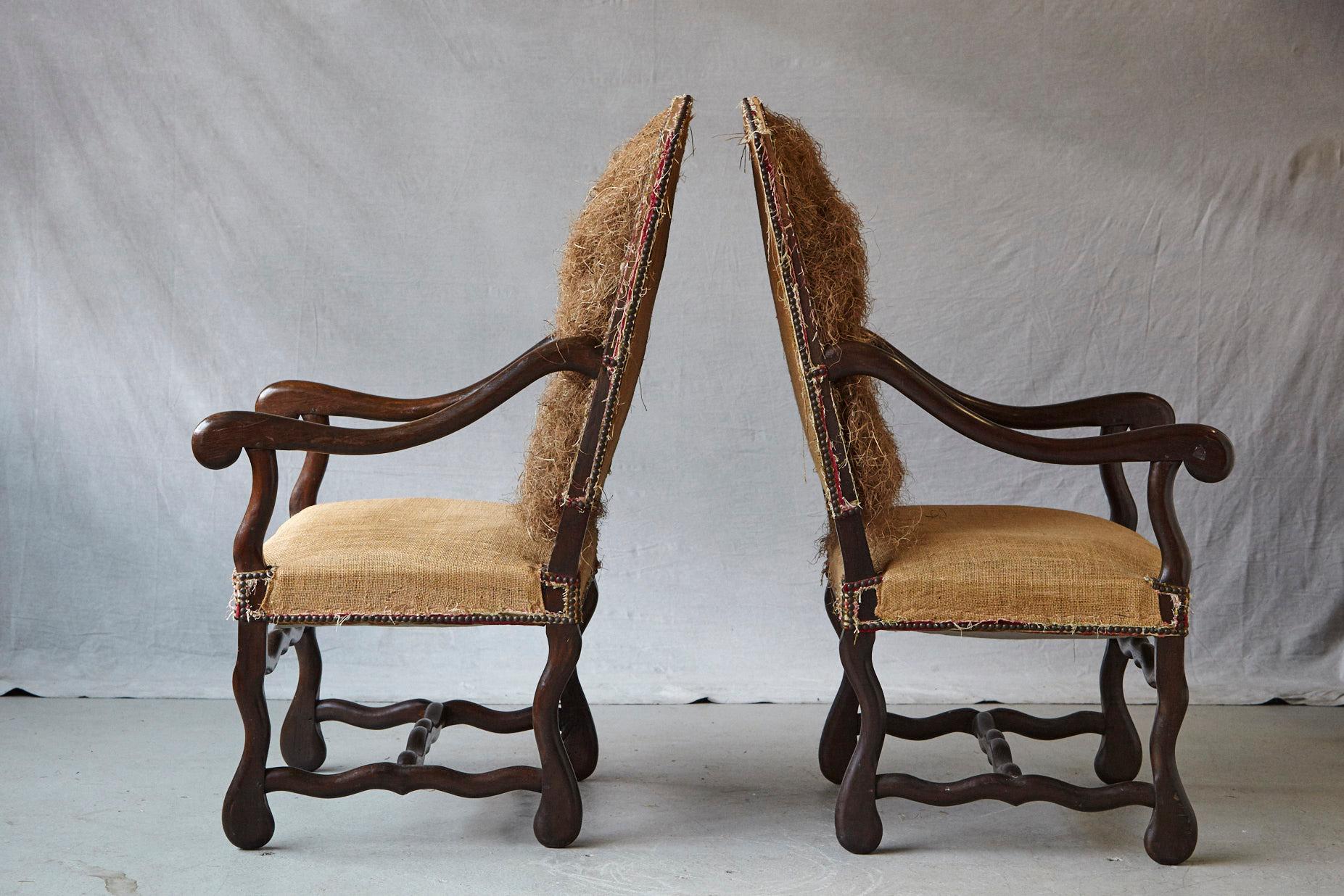 19th Century Pair of Louis XIV Style Os de Mouton Fauteuils Styled by Michael Trapp