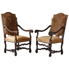 Pair of Louis XIV Style Os de Mouton Fauteuils Styled by Michael Trapp