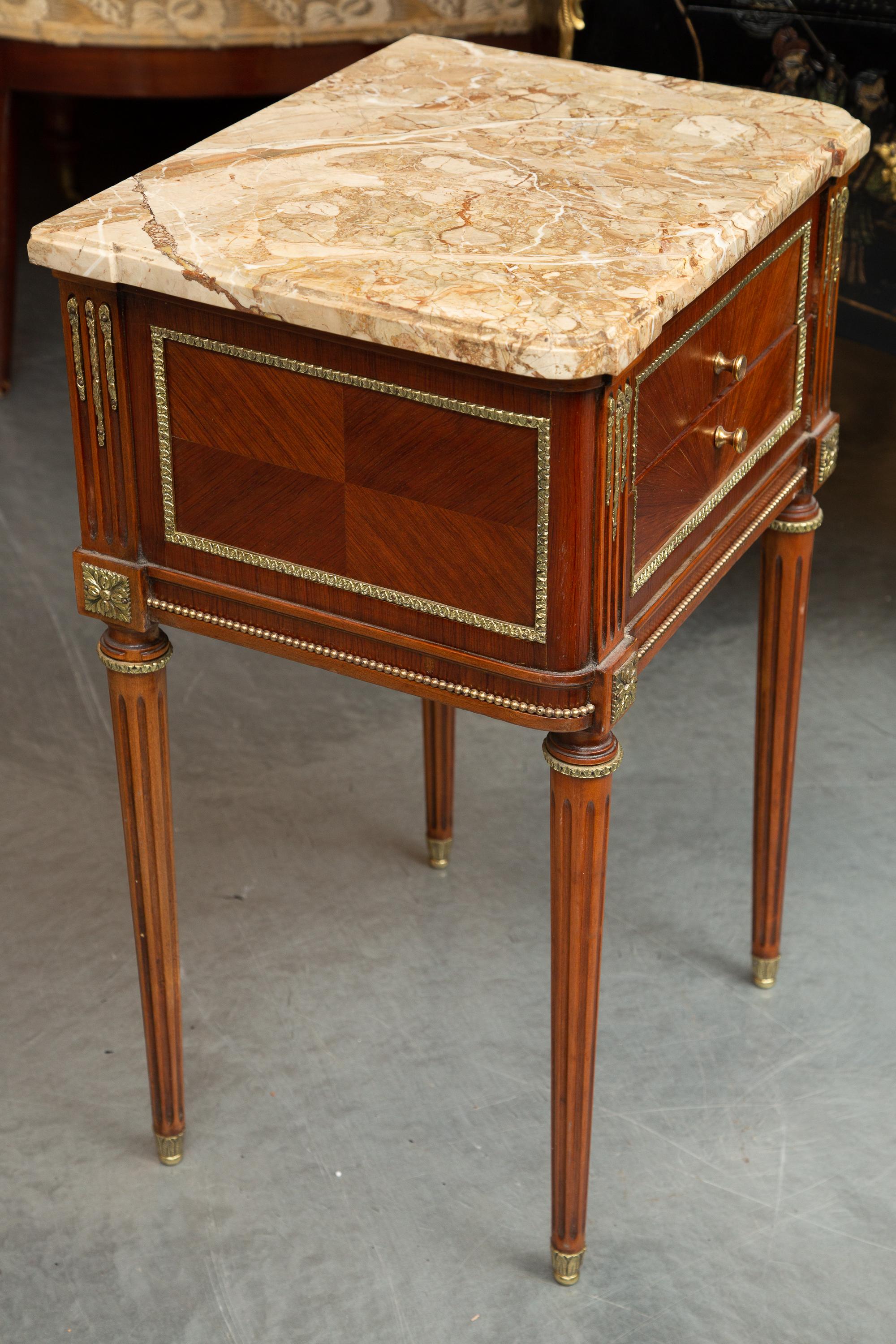 Louis XVI Pair of Louis XIV Style Two Drawer Chests For Sale