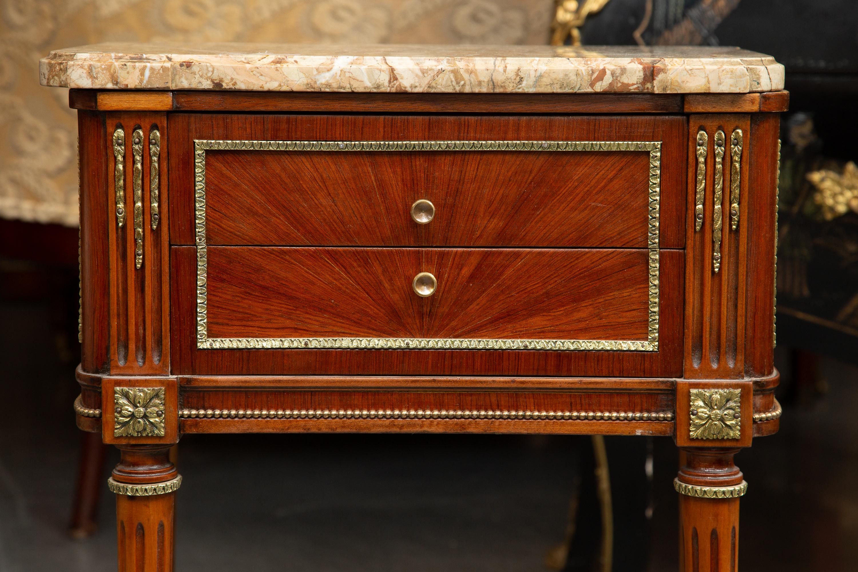 Pair of Louis XIV Style Two Drawer Chests For Sale 1