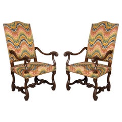 Pair of Louis XIV Walnut Armchairs