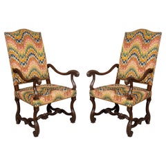 Pair of Louis XIV Walnut Armchairs