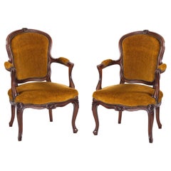 Pair of Louis XV Armchairs, 19th Century