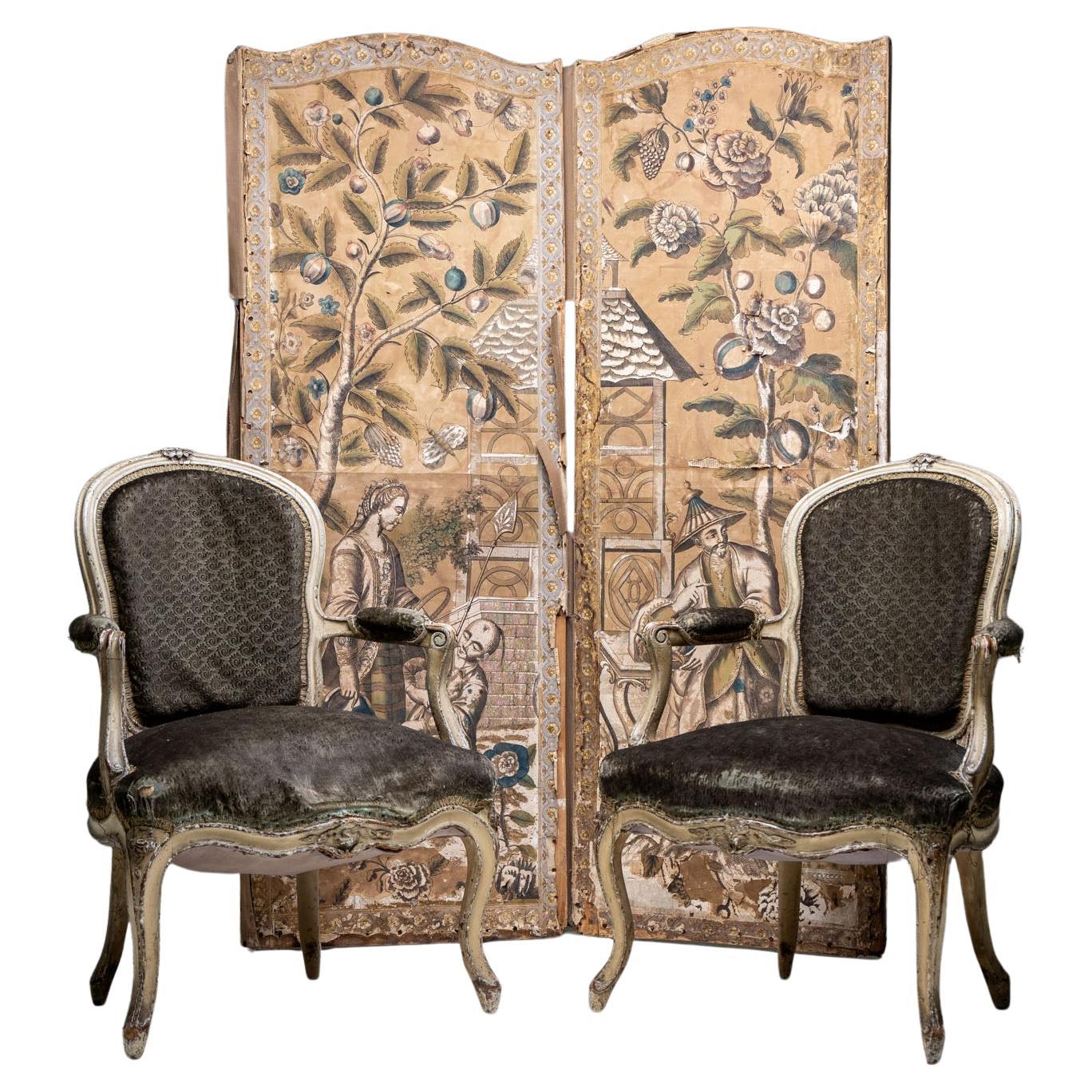 Pair of Louis XV Armchairs For Sale