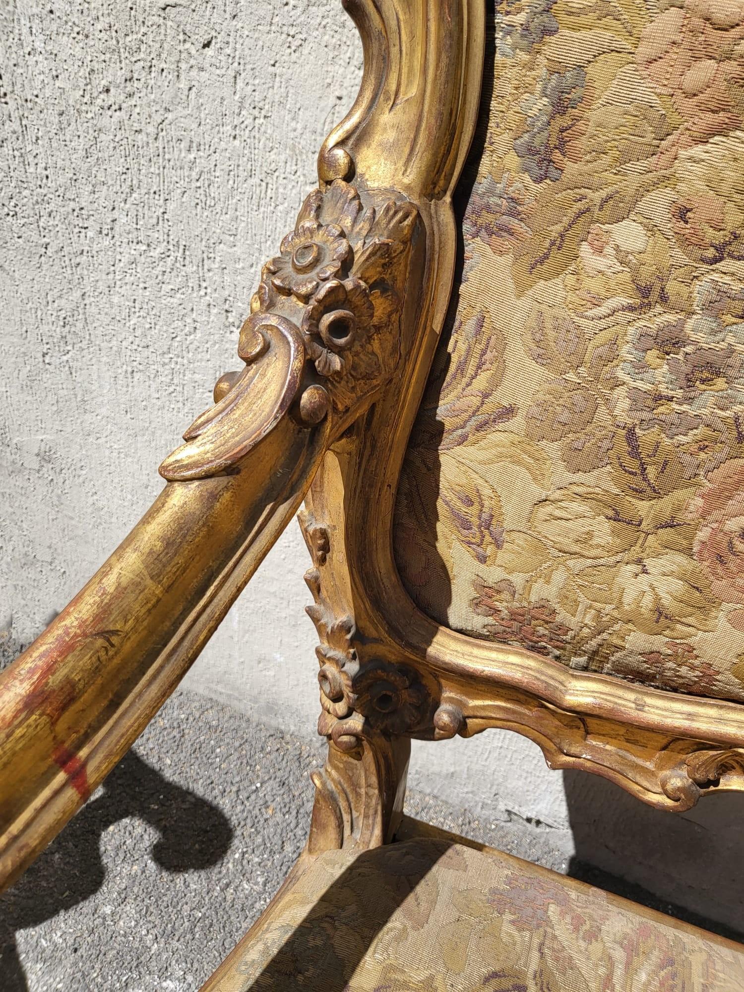 Pair Of Louis XV Armchairs, Venice, Late 19th Early 20th Century For Sale 4
