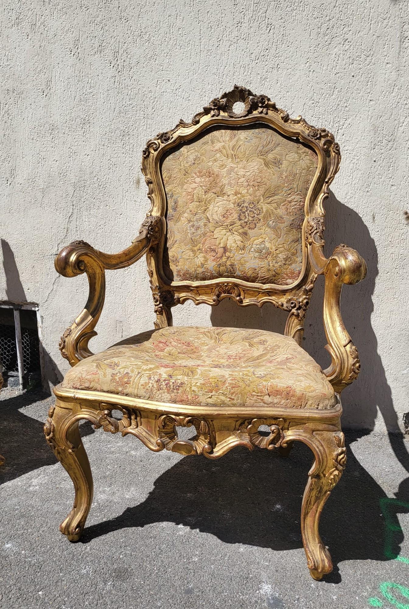 Pair Of Louis XV Armchairs, Venice, Late 19th Early 20th Century For Sale 2