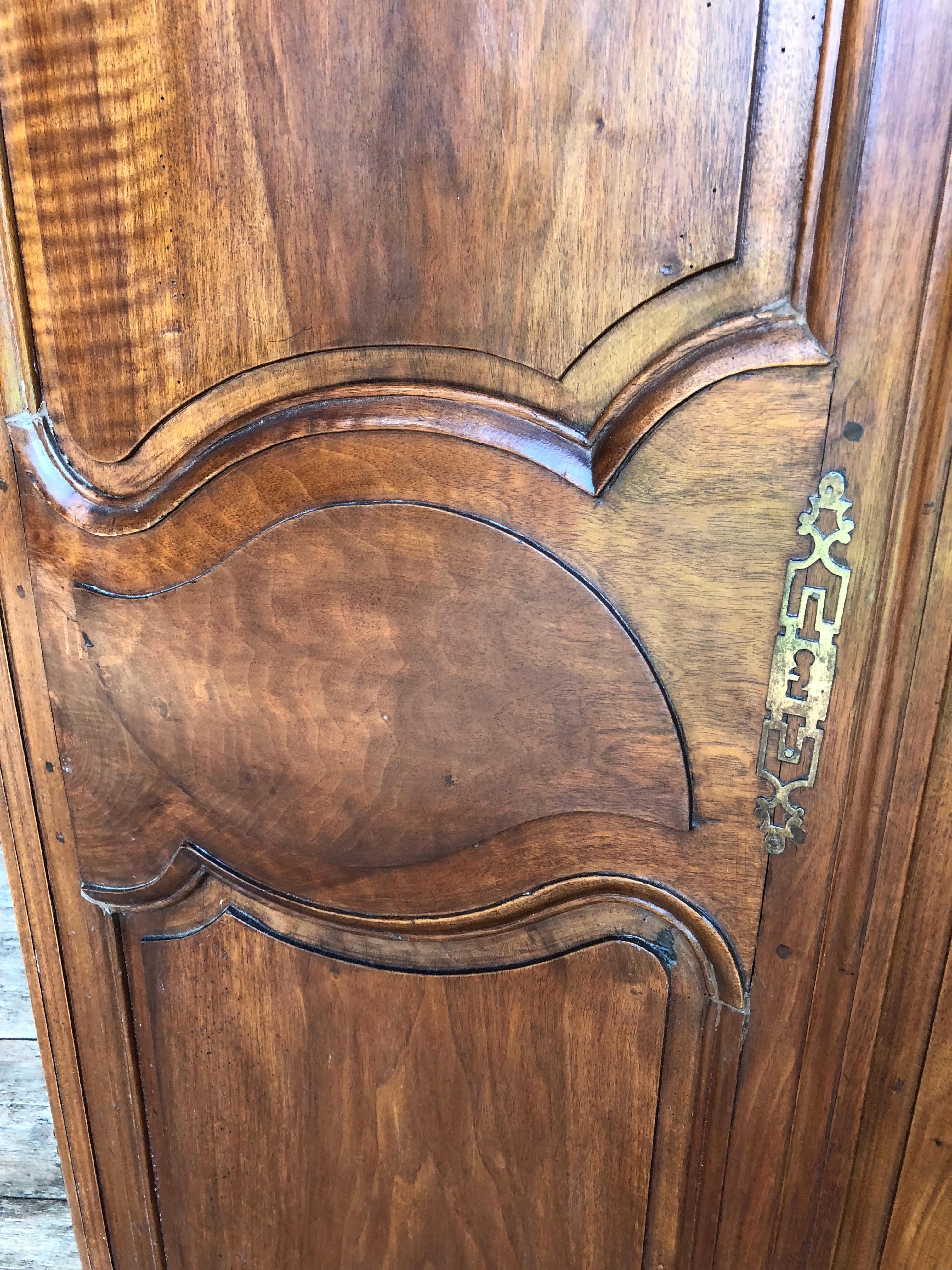 Walnut Pair of Louis XV Armoire Doors, French, 18th Century