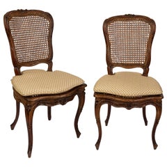 Pair of Louis XV Beechwood Caned Side Chairs