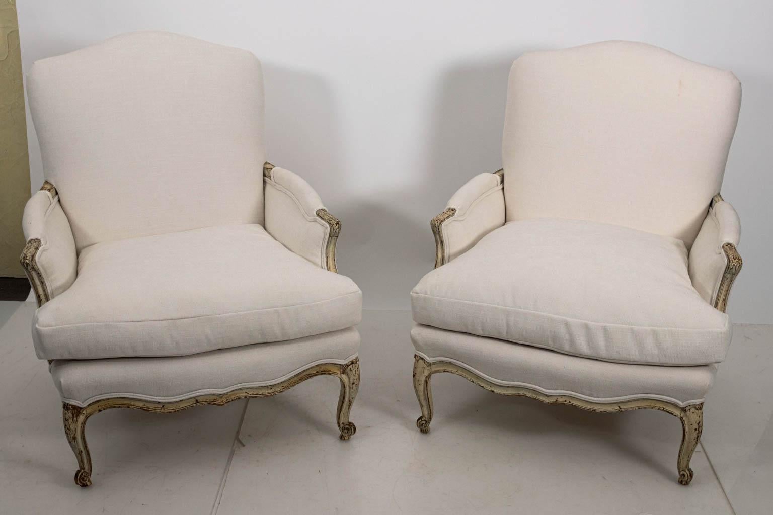 French Pair of Louis XV Bergère Chairs