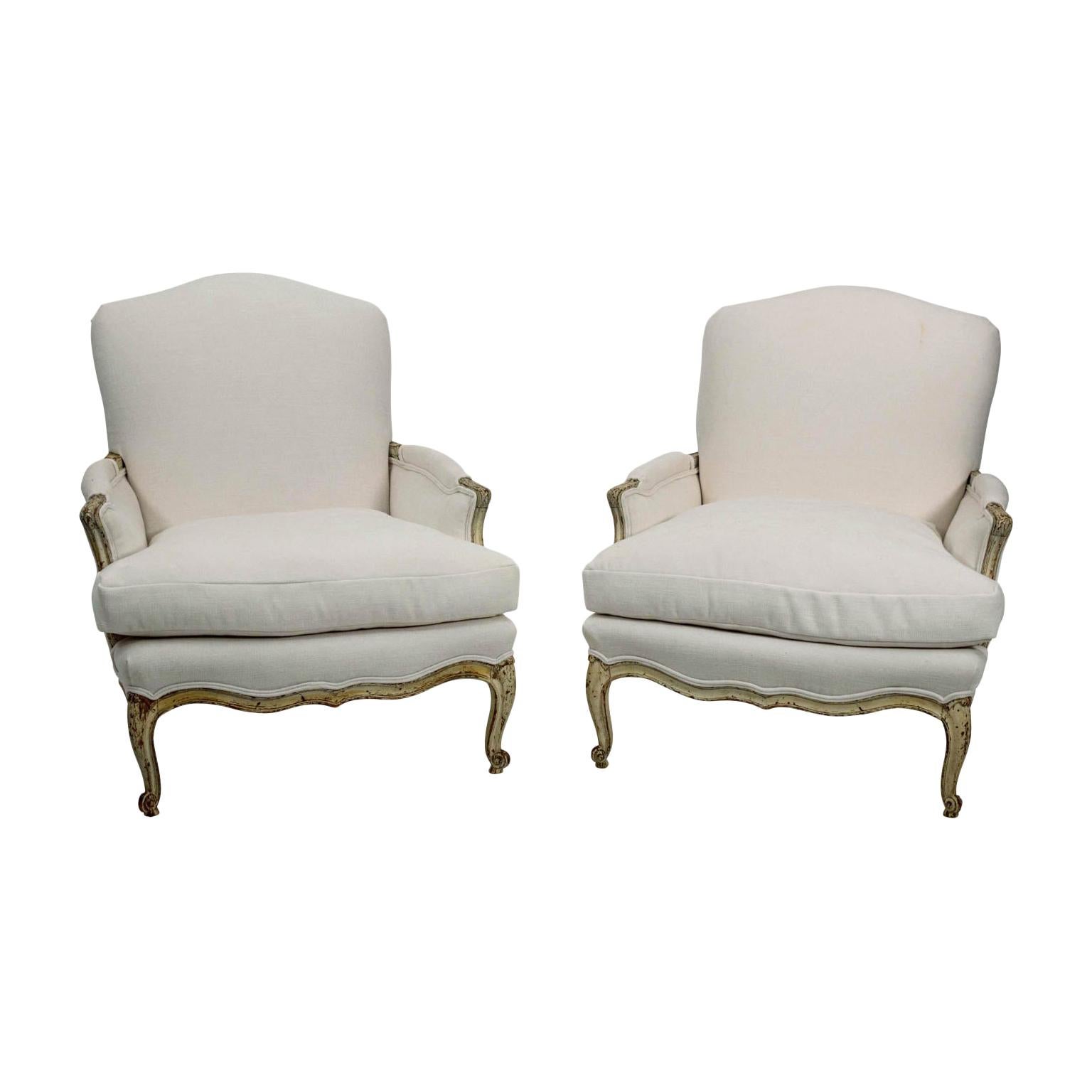 Pair of Louis XV Bergère Chairs
