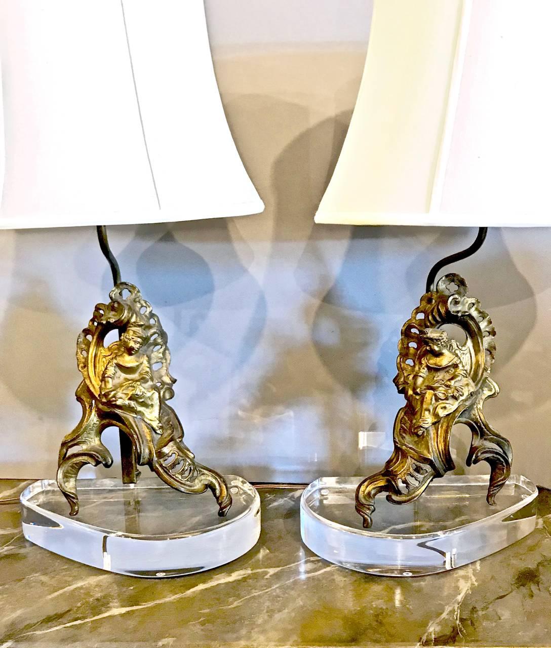 Coppia di lampade figurative in bronzo Luigi XV, XVIII secolo in vendita 5