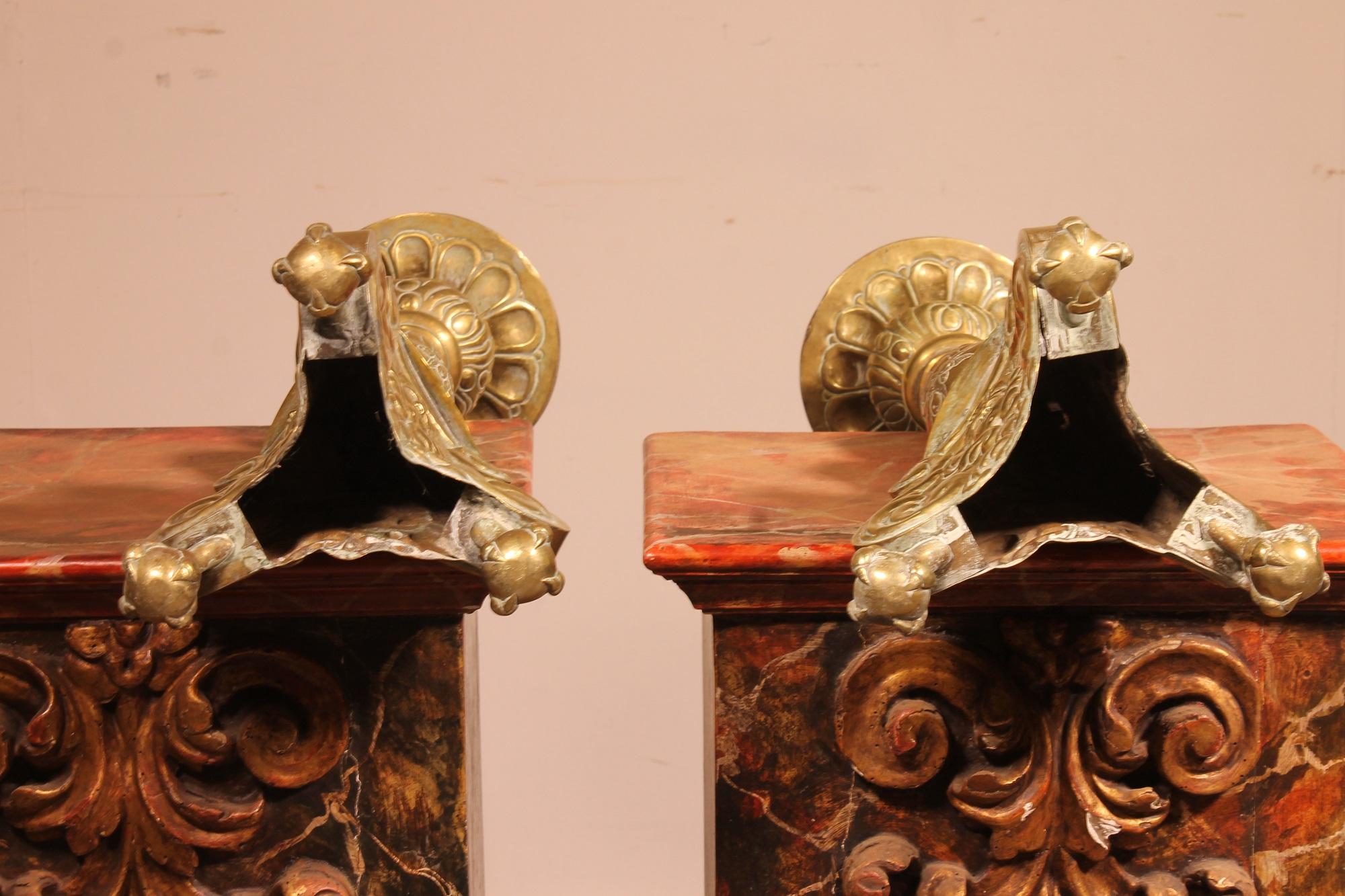 Pair of Louis XV Candlesticks, 18th Century For Sale 1