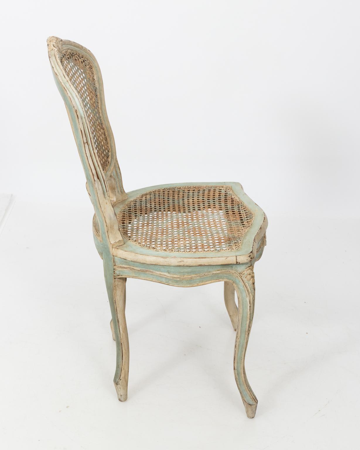 Pair of Louis XV Cane Back Side Chairs (20. Jahrhundert)