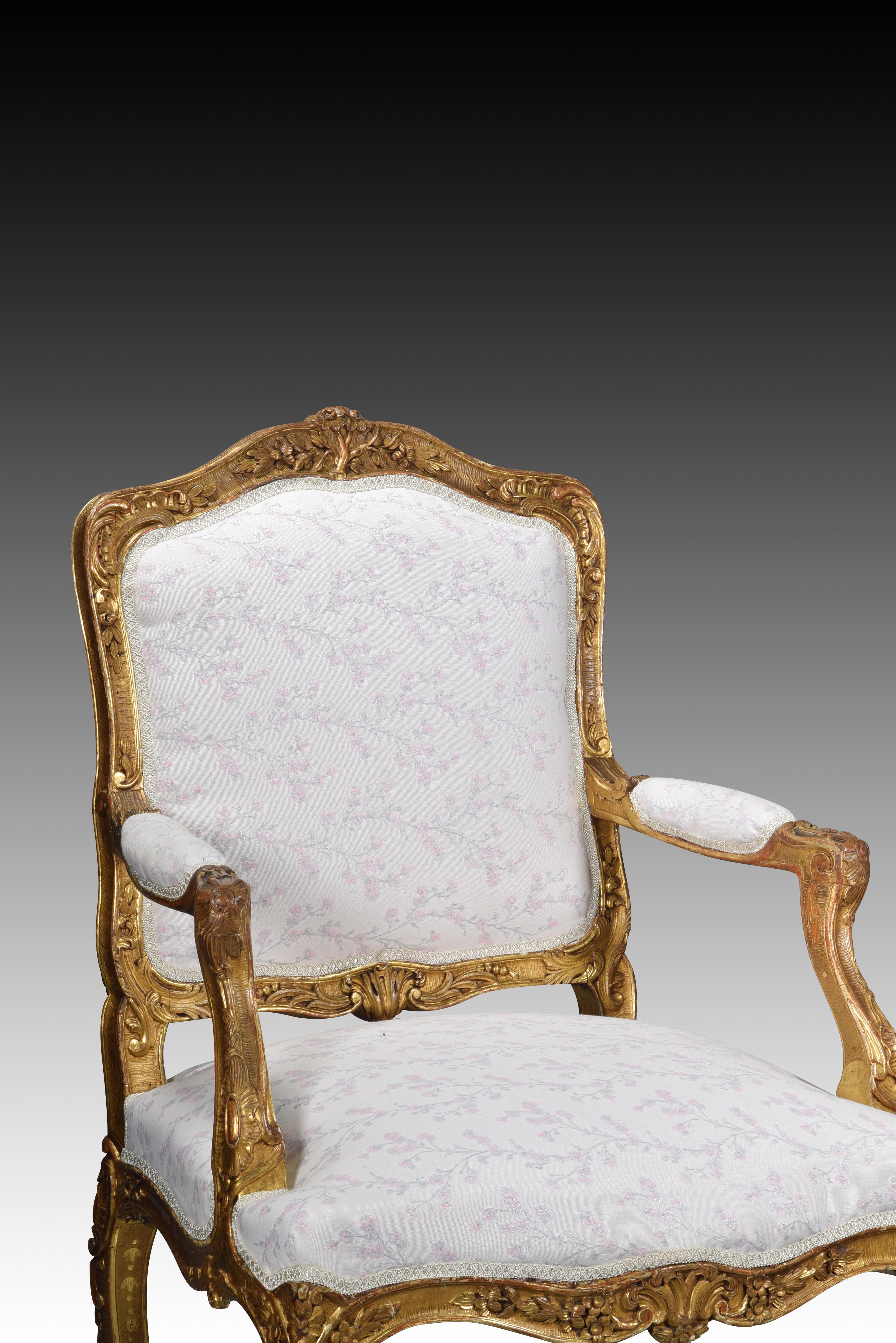 Pair of Louis XV chairs or armchairs. Possibly France, 18th century In Good Condition In Madrid, ES