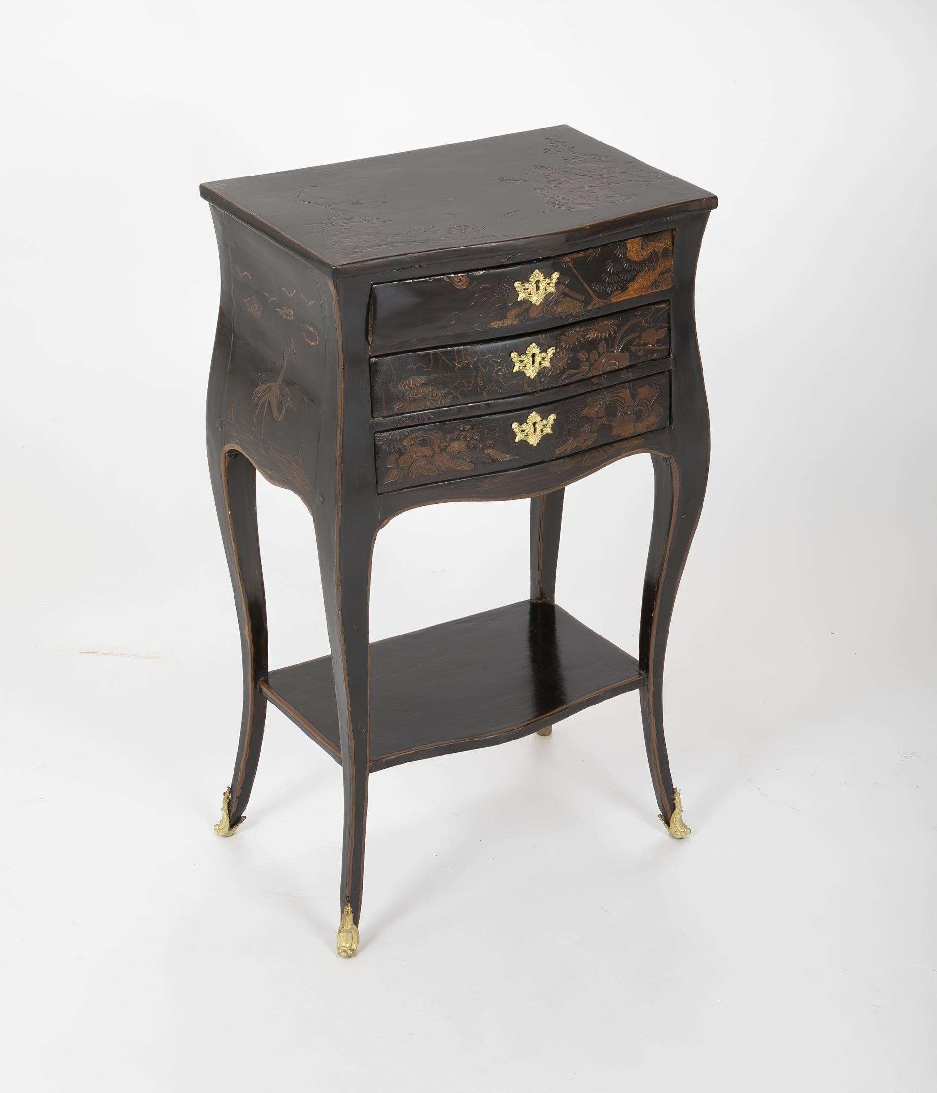 19th Century Pair of Louis XV Chinoiserie Petit Commodes