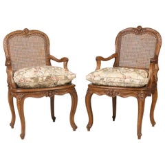 Antique Pair of Louis XV Fauteuils, Signed "Courtois", circa 1760