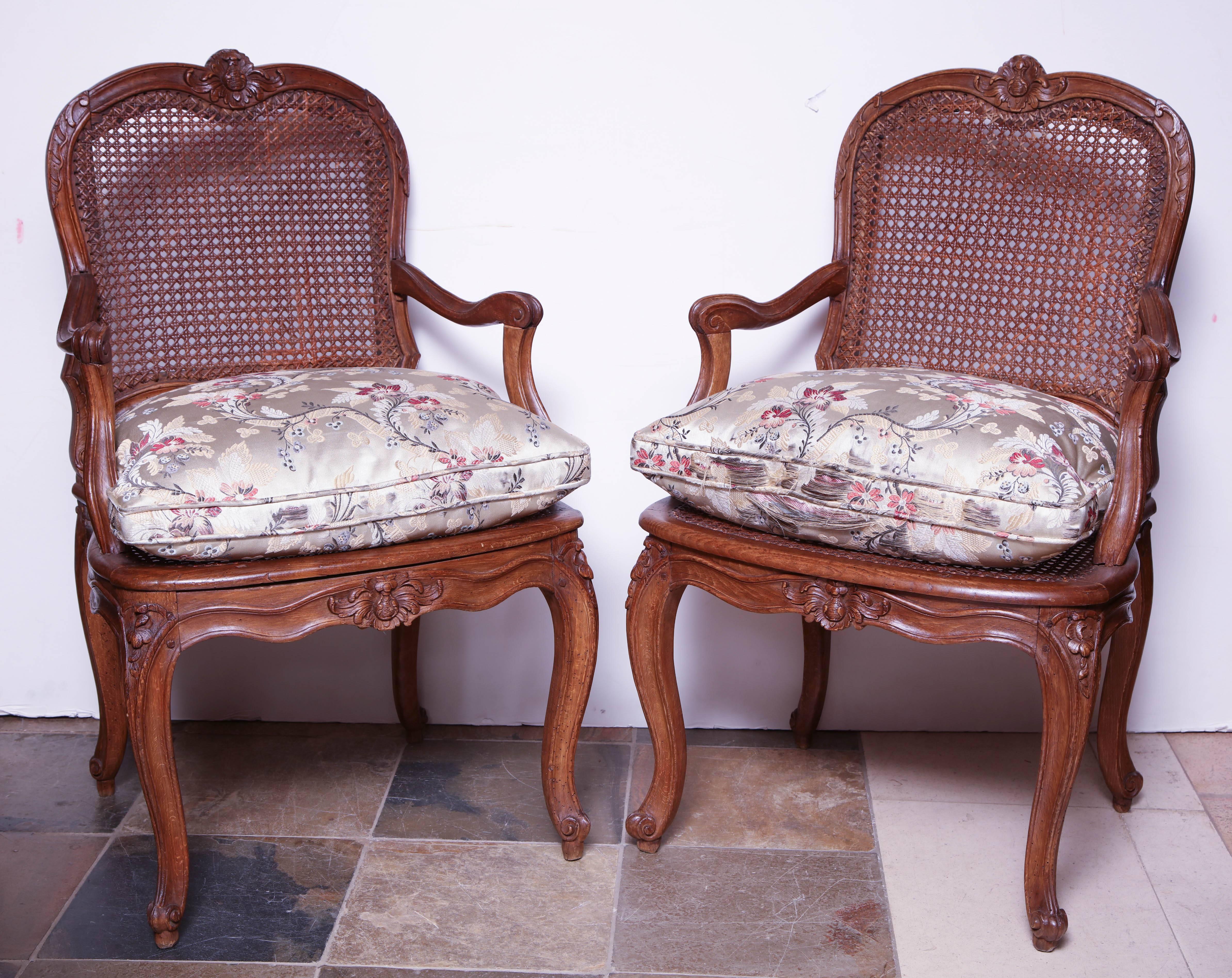 French Pair of Louis XV Fauteuil's