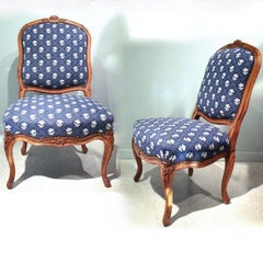 Pair Of Louis XV French Provincial Carved Beechwood Chairs