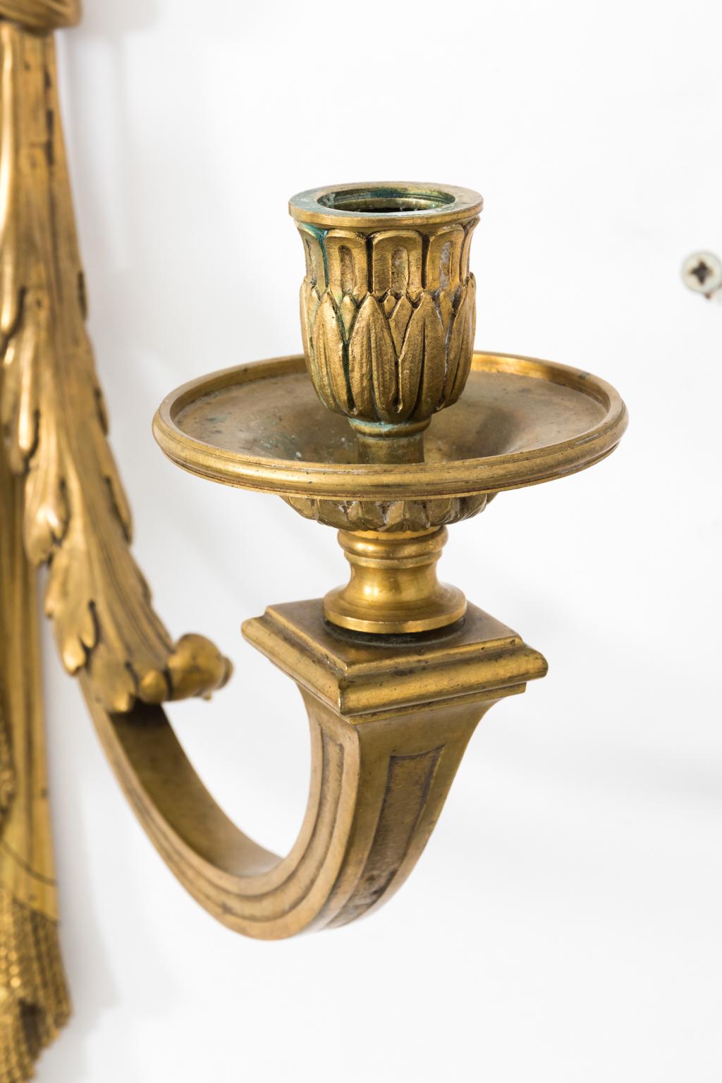 Pair of Louis XV Gilt Bronze Wall Candelabra For Sale 10