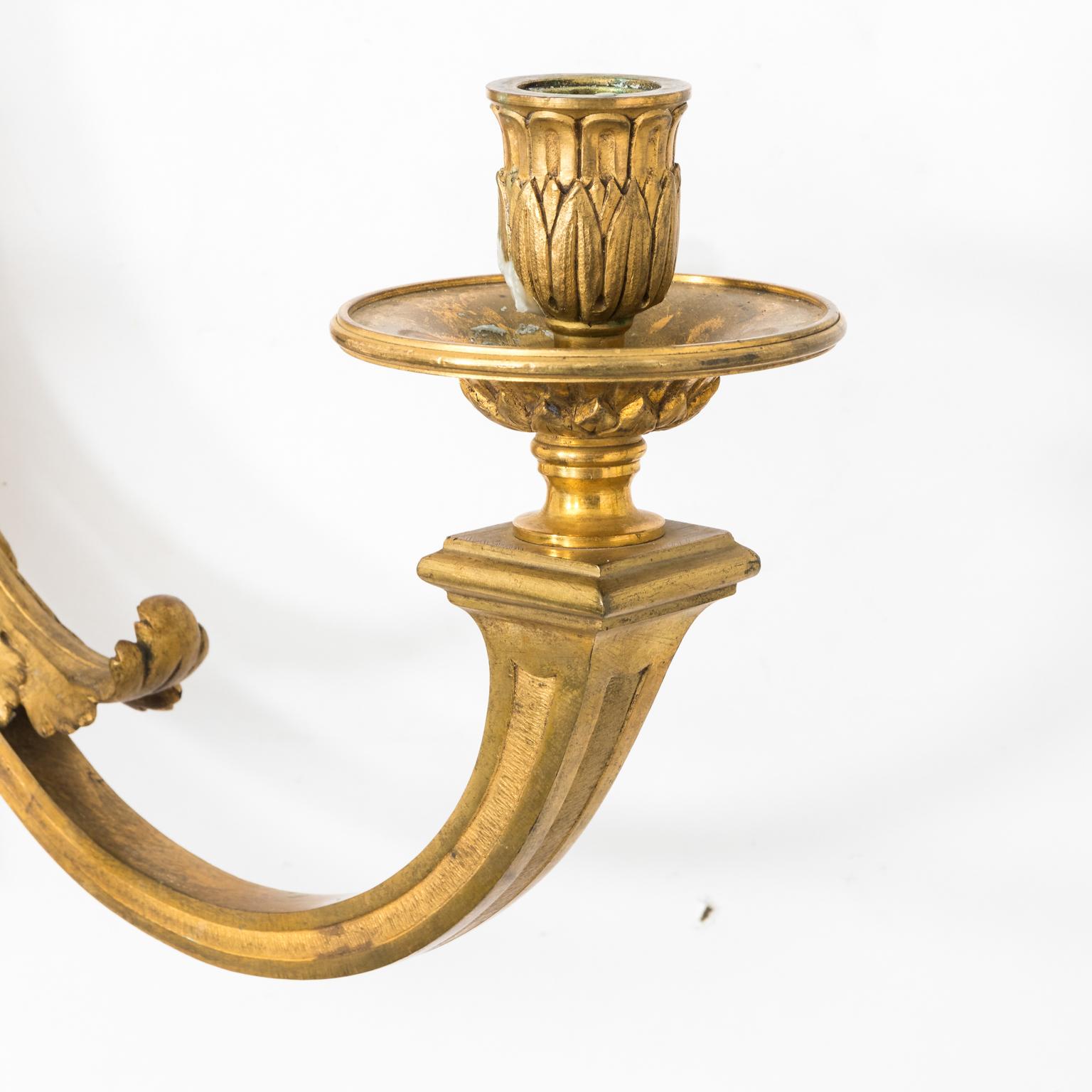 Pair of Louis XV Gilt Bronze Wall Candelabra For Sale 2
