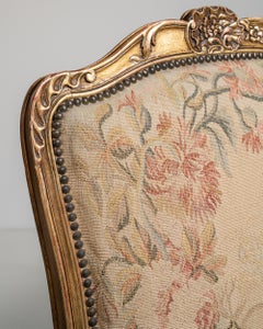 Pair of Louis XV Giltwood Armchairs with Tapestry Upholstery