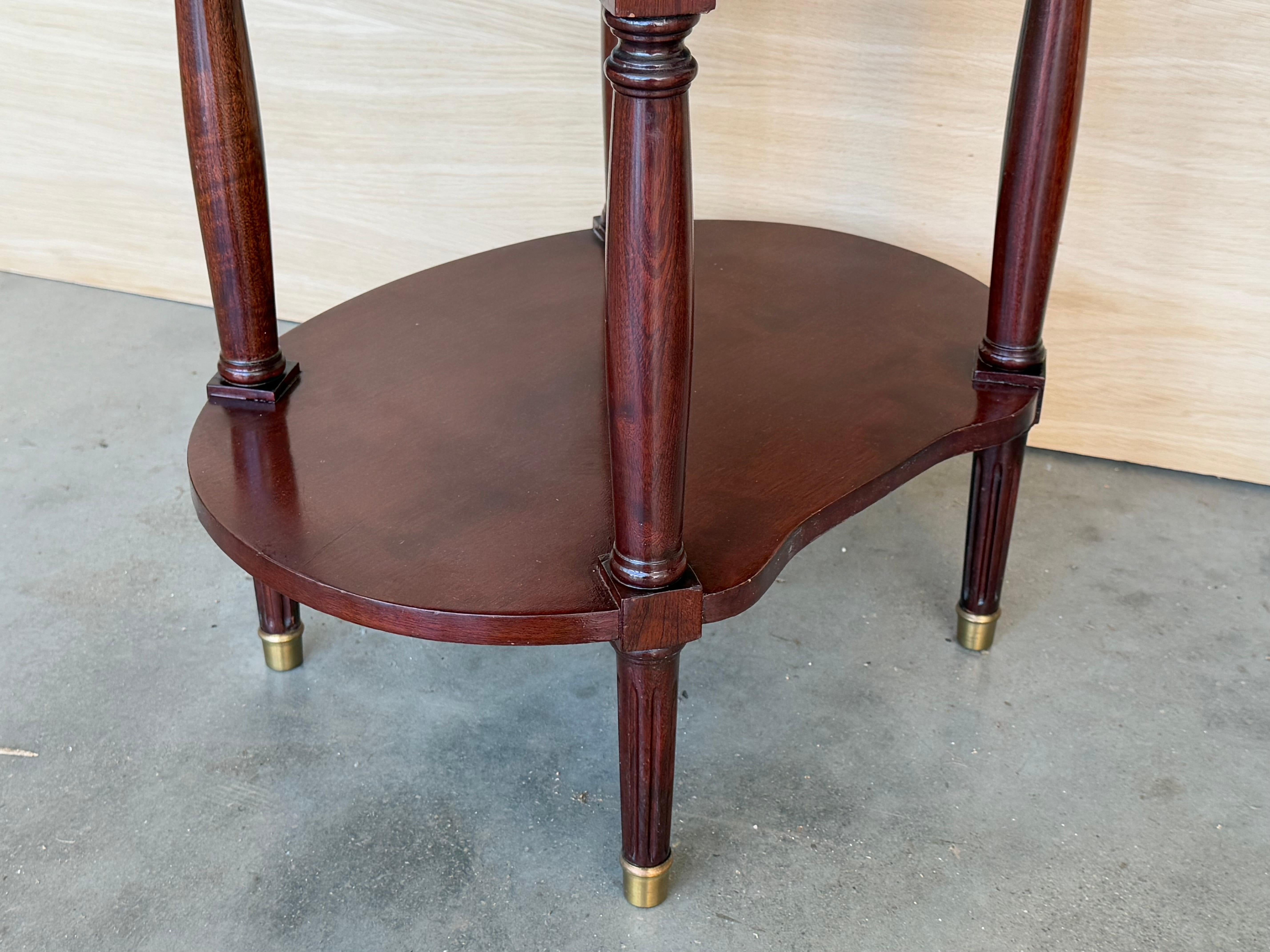 Pair of Louis XV Kidney Shape Nightstands with Two Drawers and Low Shelve For Sale 5