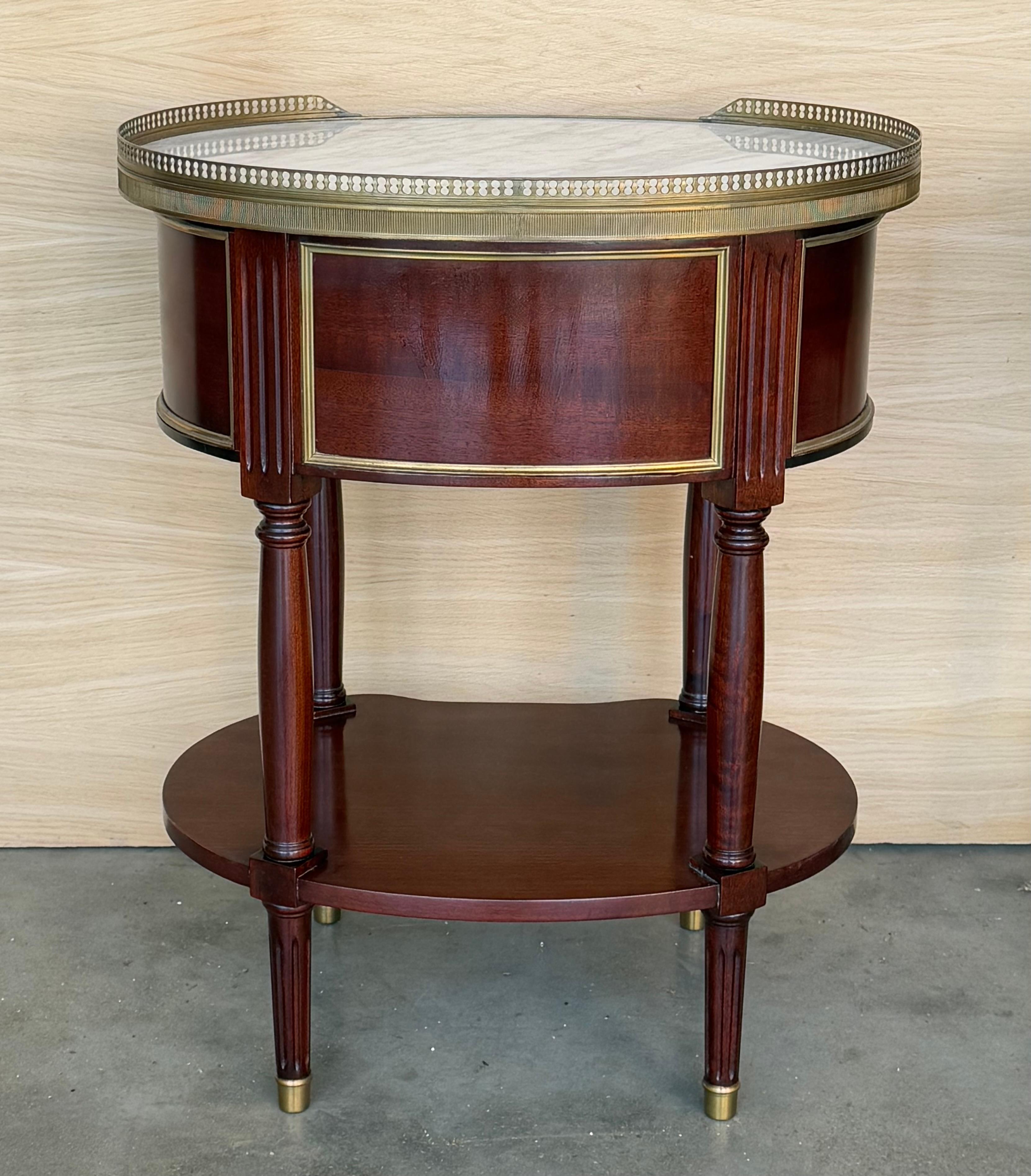 Pair of Louis XV Kidney Shape Nightstands with Two Drawers and Low Shelve For Sale 2