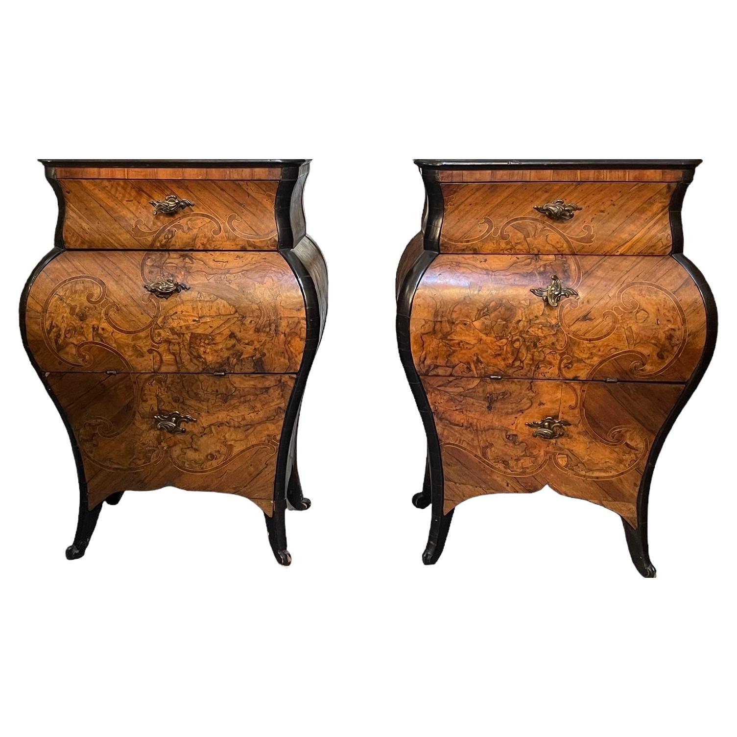 Pair of Louis XV Lombard bedside tables For Sale