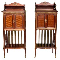 Pair Of Louis XV/louis XVI Transition Music Furniture