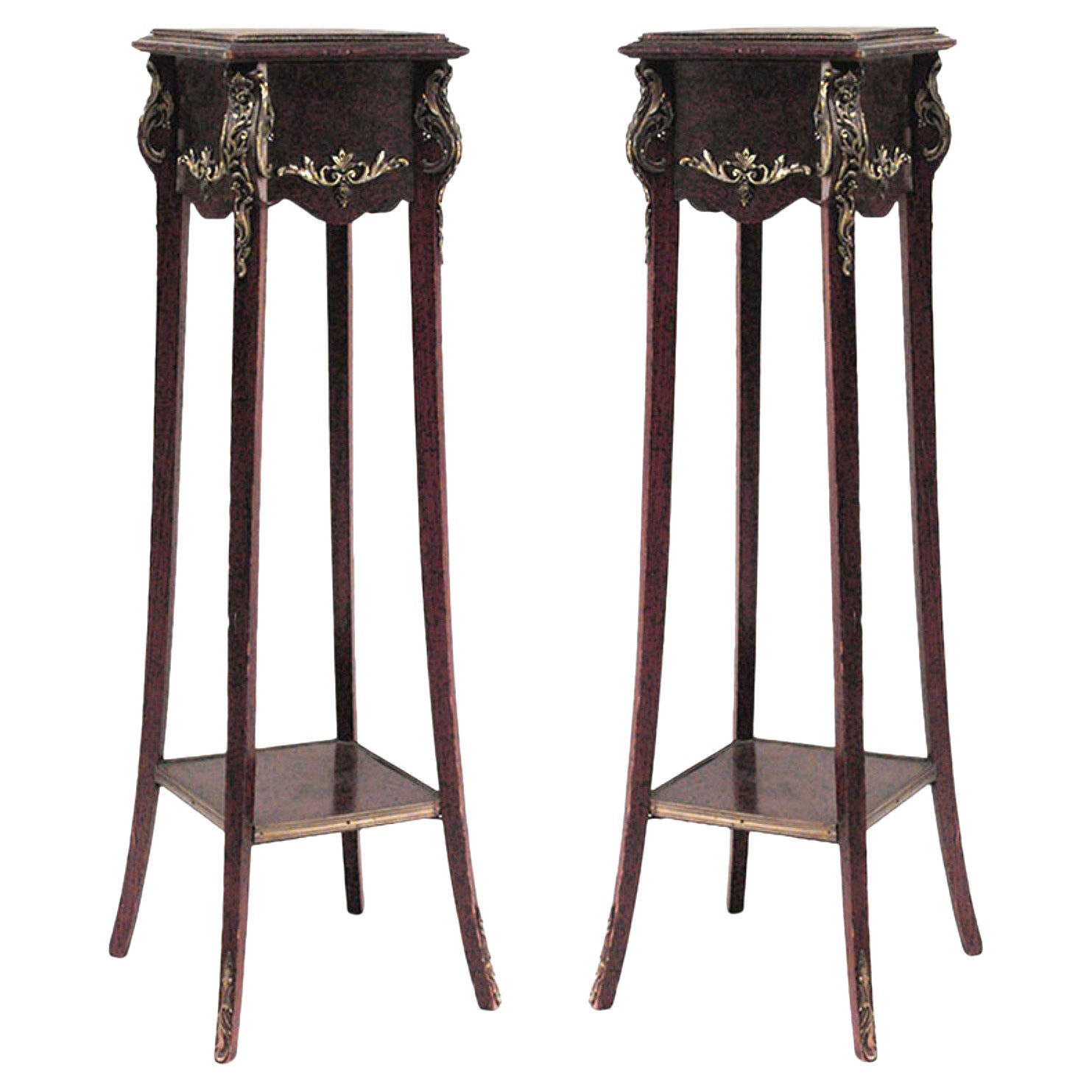 Pair of Louis XV Mahogany Pedestals