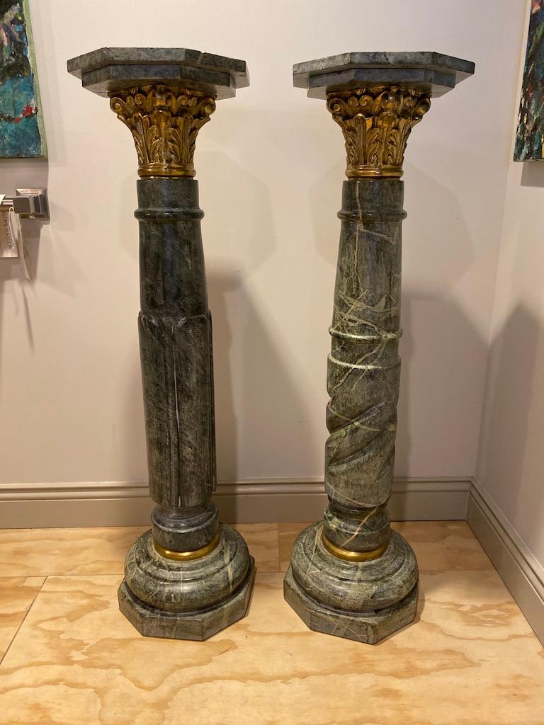 Pair of Louis XV Marble Pedestals/Stands at 1stDibs