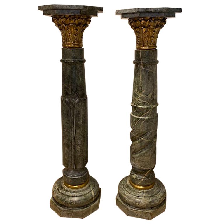 Pair of Louis XV Marble Pedestals/Stands