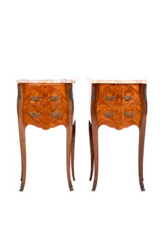 Pair of Louis XV Marquetry Bedside Cabinets