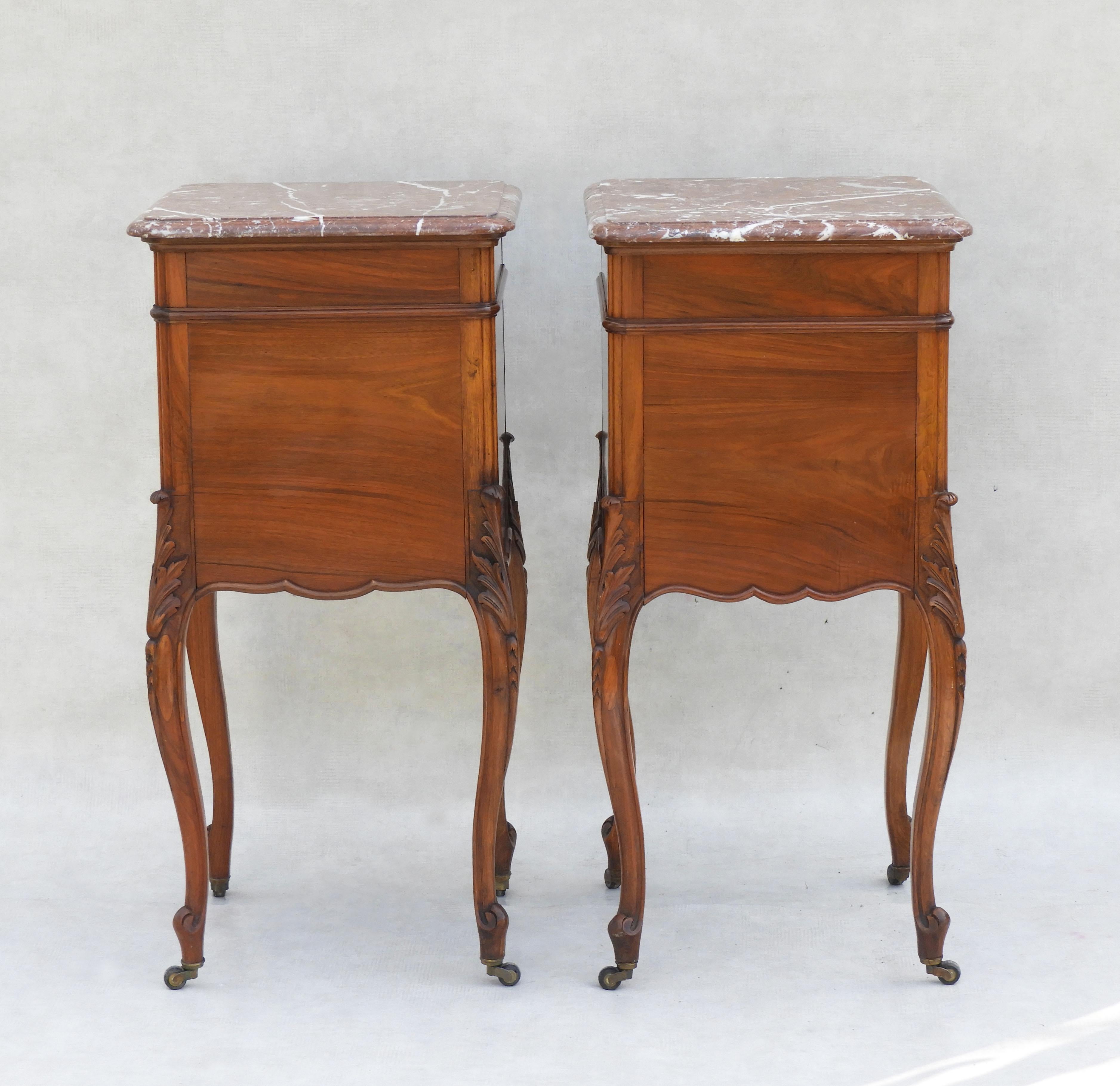 19th Century Pair of Louis XV Nightstands or Bed Side Cabinets C1900 France For Sale