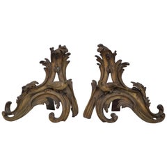 Coppia di chenet Luigi XV in ormolu